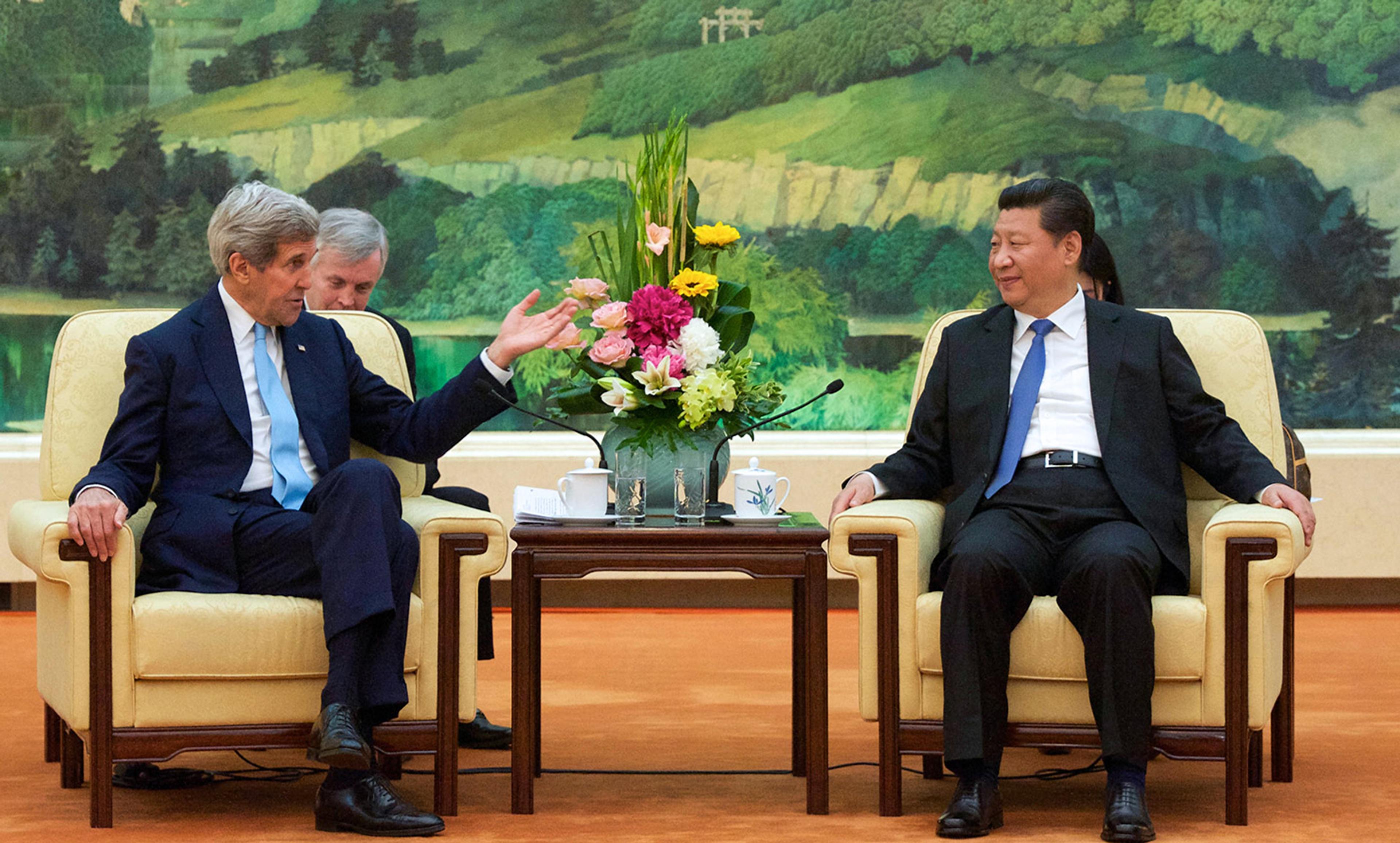 <p>The so-called ‘Thucydides Trap’? US Secretary of State John Kerry addresses Chinese President Xi Jinping, Beijing, 2015. <em>Courtesy US State Department/Flickr</em></p>