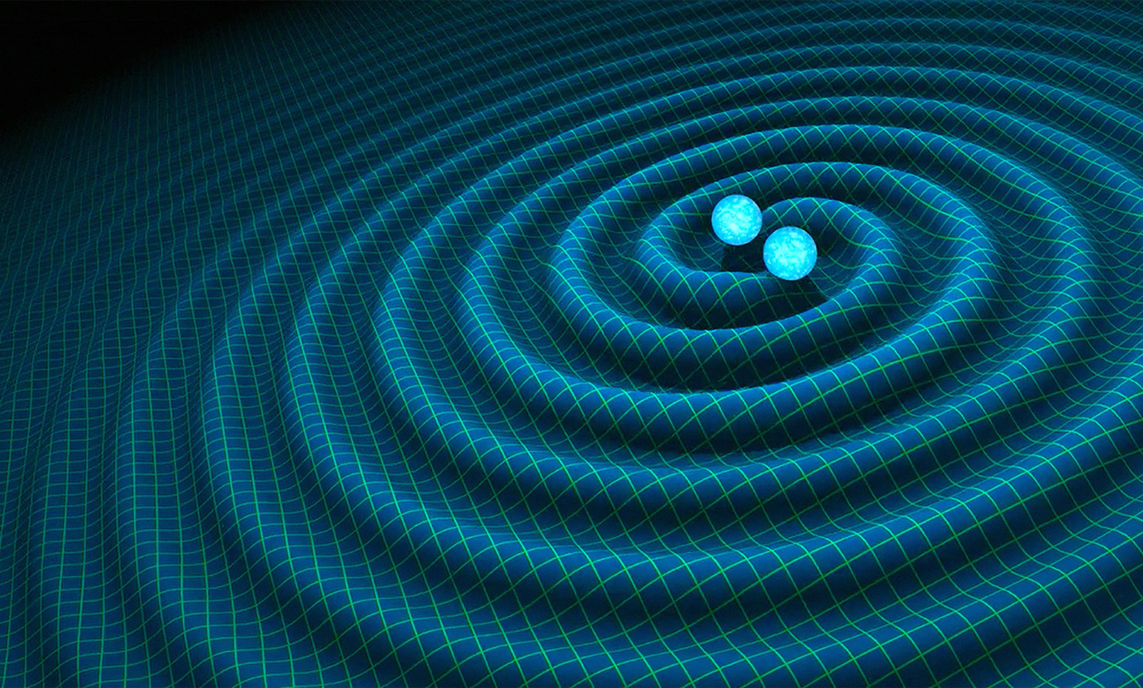 <p>An artist’s impression of gravitational waves generated by binary neutron stars. <em>R. Hurt/Caltech-JPL</em></p>