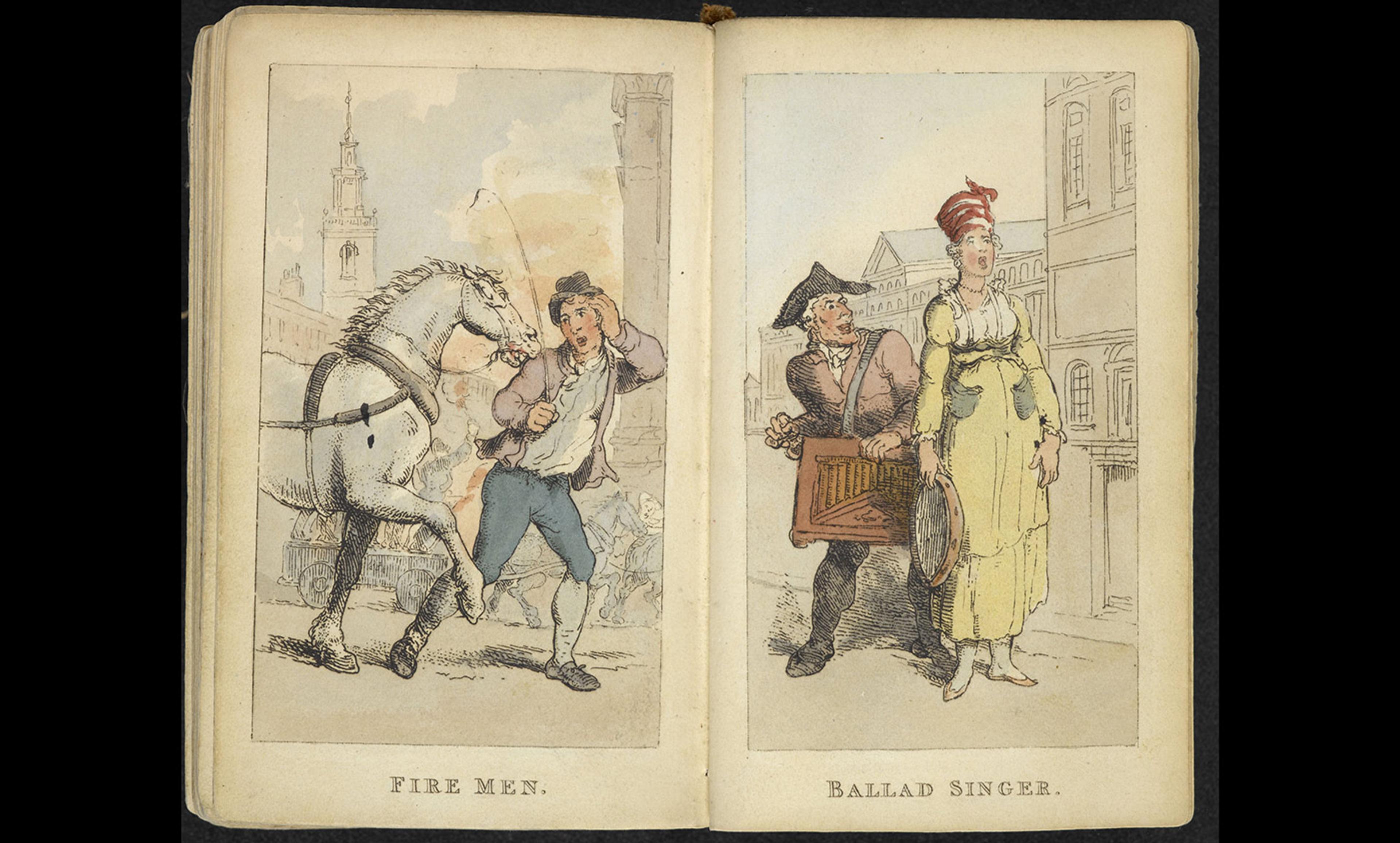 <p>From Rowlandson’s ‘Characteristics of the Lower Orders’, 1820. <em>Photo courtesy The British Library</em></p>