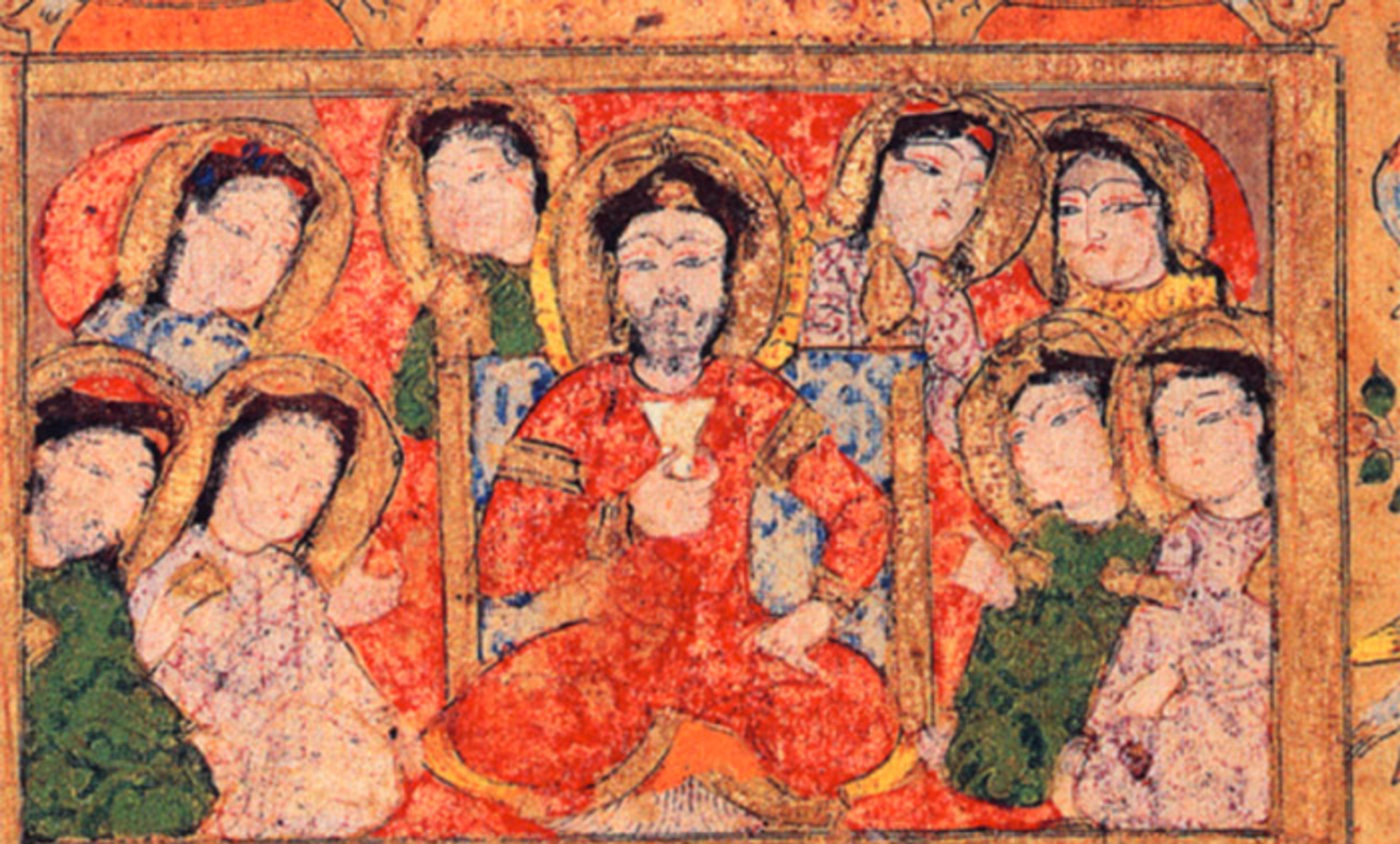 <p>From Maqāmāt al-Hariri, illustrated manuscript, 13th century. <em>Courtesy Bibliothèque Nationale, Paris</em></p>