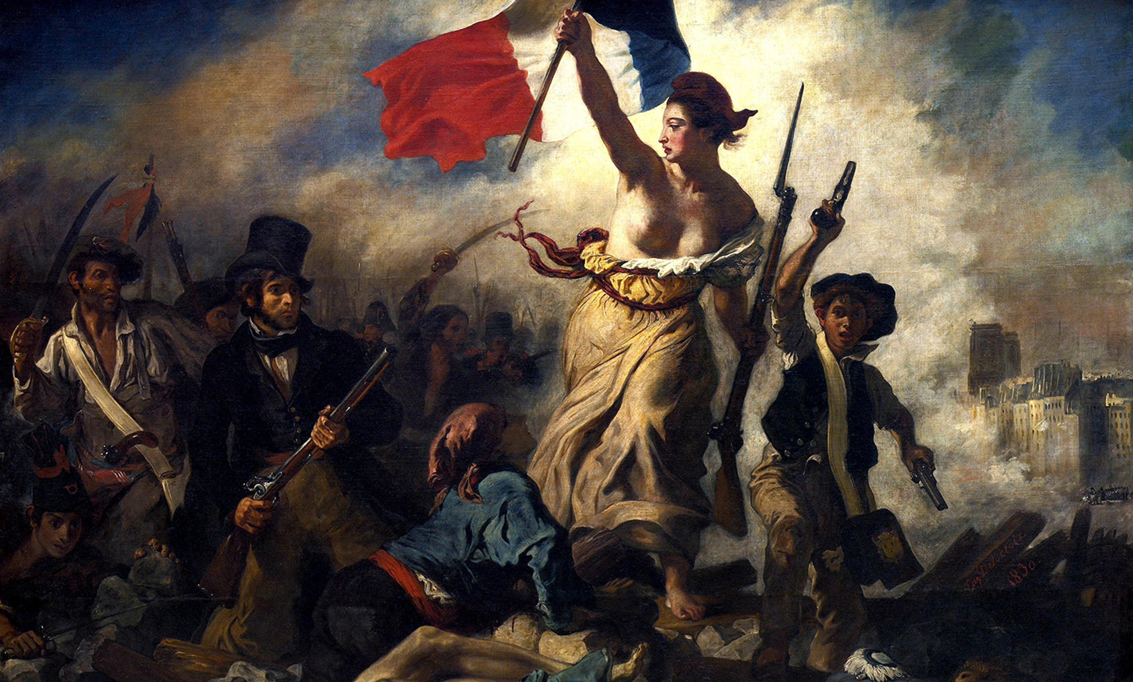 <p><em>La Liberté guidant le peuple (Liberty guiding the people)</em> by Eugene Delacroix (1830). <em>Photo courtesy Musée du Louvre/Wikipedia</em></p>