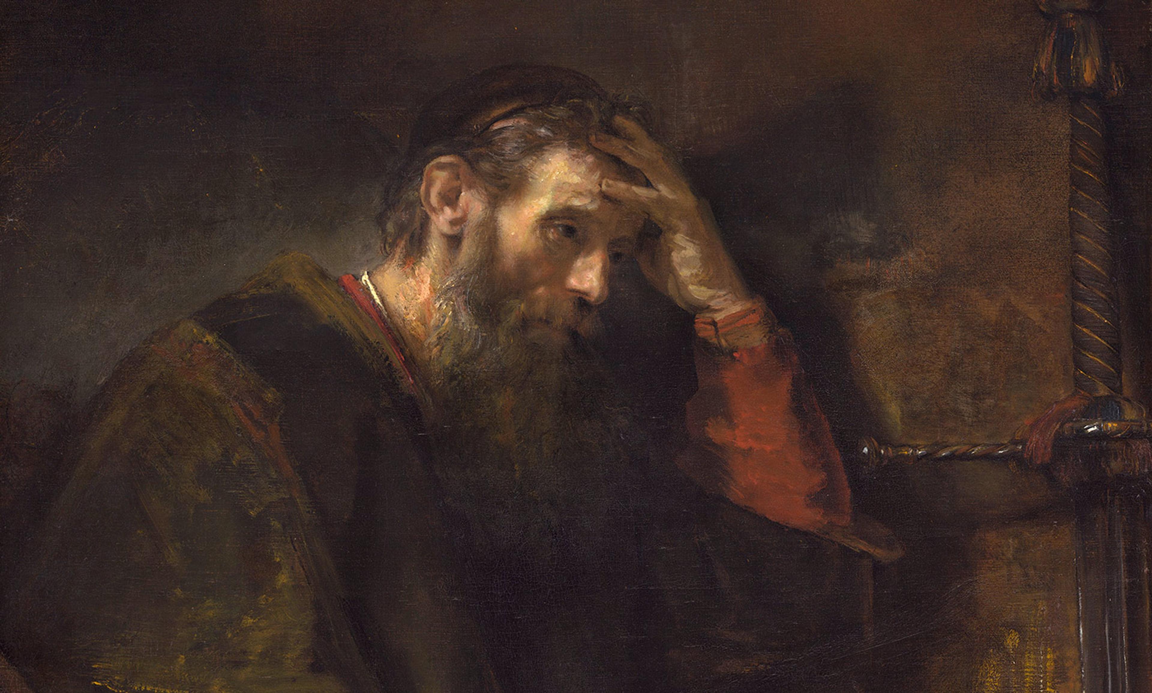 <p>Detail from <em>The Apostle Paul</em> by Rembrandt van Rijn (<em>c</em>1675). <em>Courtesy National Gallery of Art/Wikipedia</em></p>