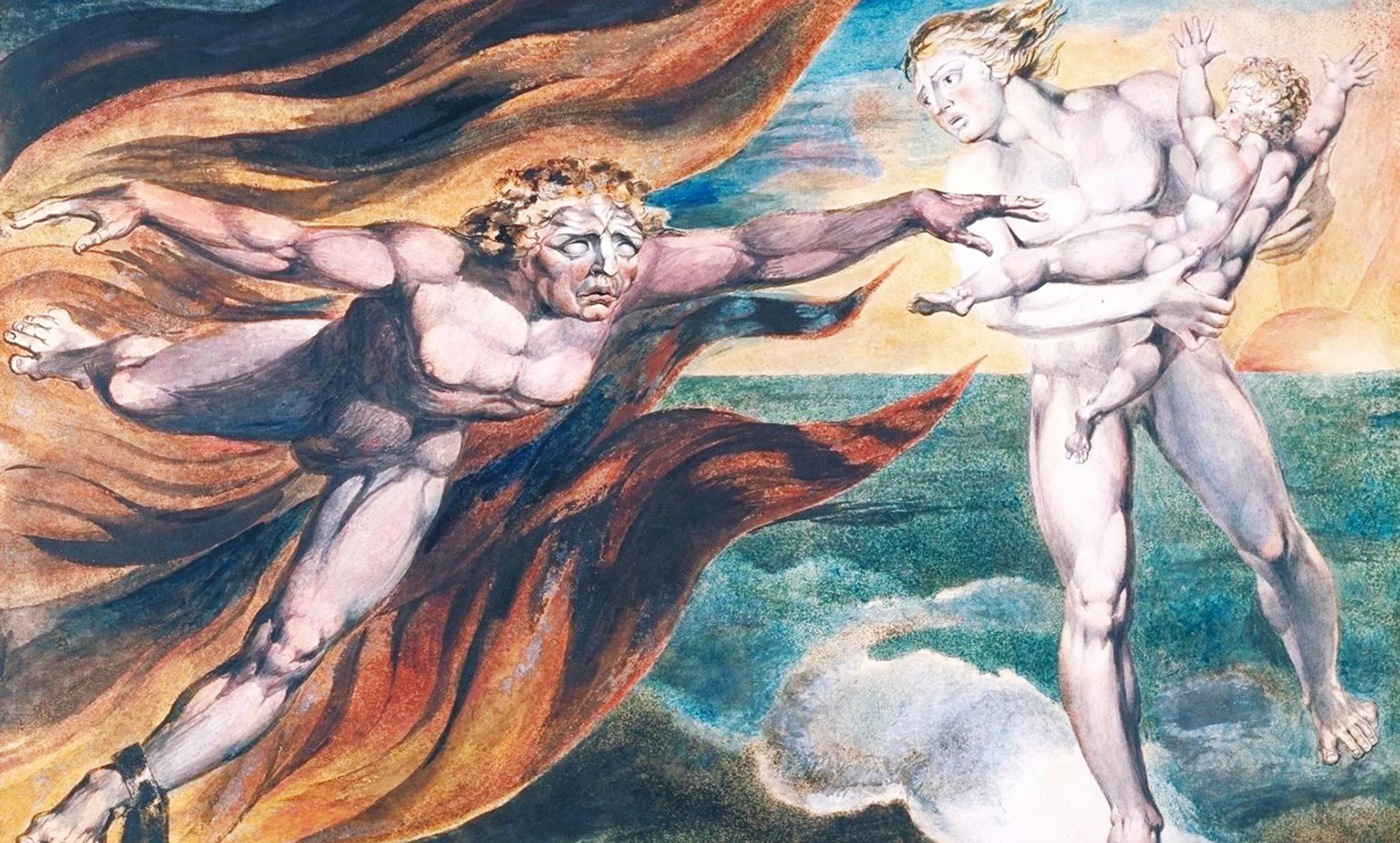 <p>William Blake, <em>The Good and Evil Angels</em> 1795–c.1805. CC-BY-NC-ND © Tate</p>