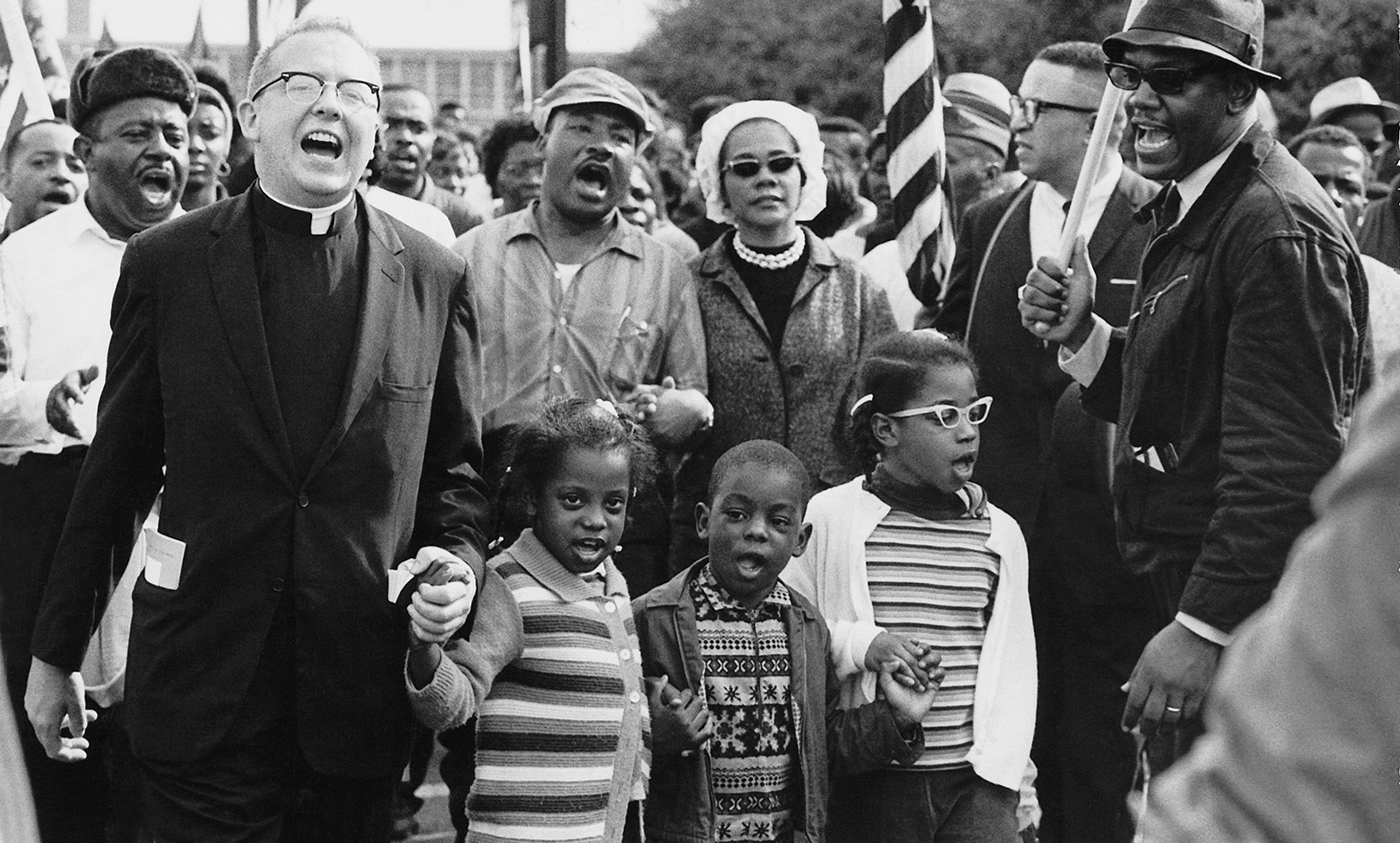 <p>Dr Martin Luther King, Dr Ralph David Abernathy, their families, and others leading the Selma to Montgomery march in 1965. <em>Courtesy Wikipedia</em></p>
