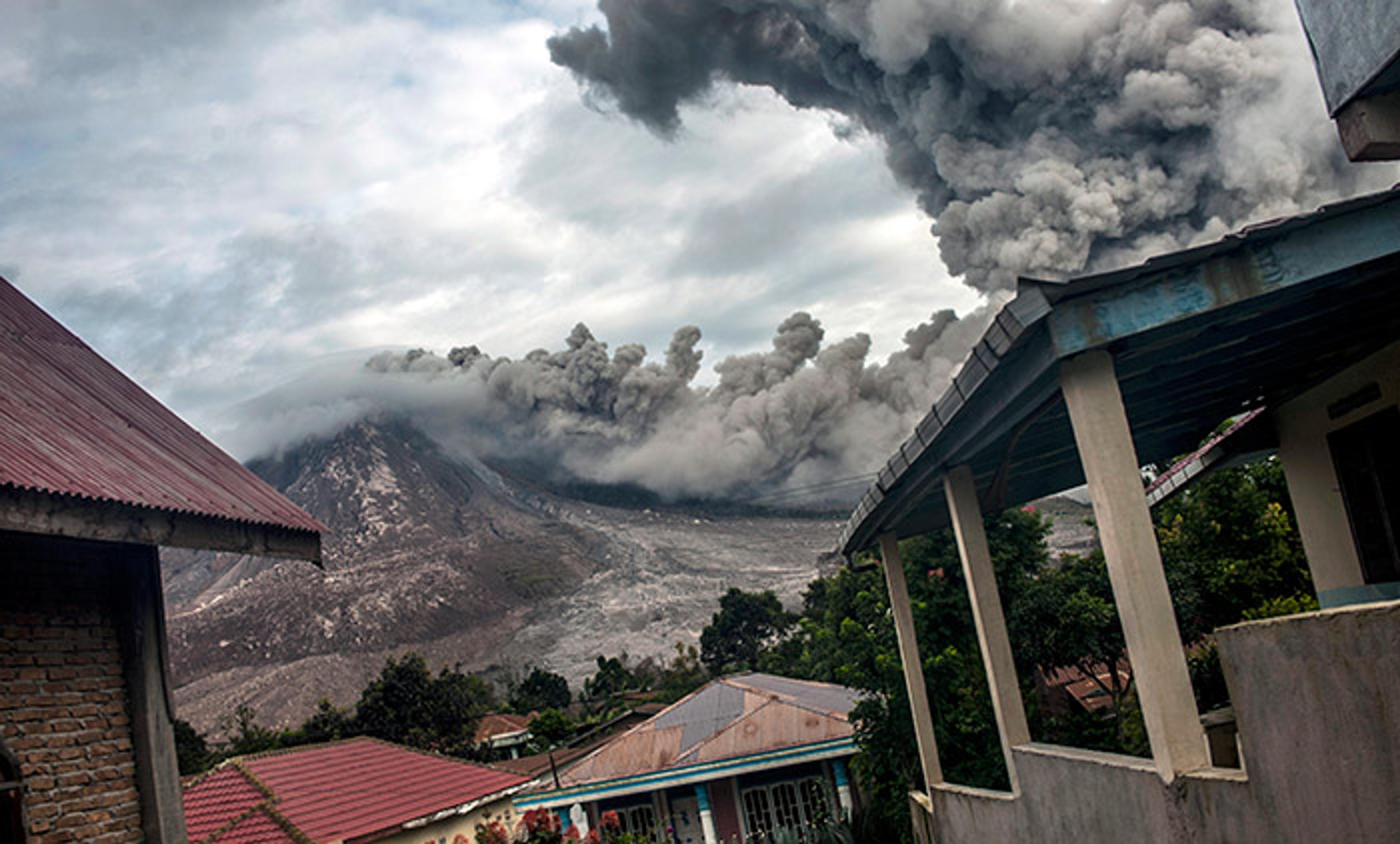 <p>Pyroclastic activity at Mount Sinabung, on 24 June 2016 in Karo, Indonesia. <em>Photo by Getty Images</em></p>