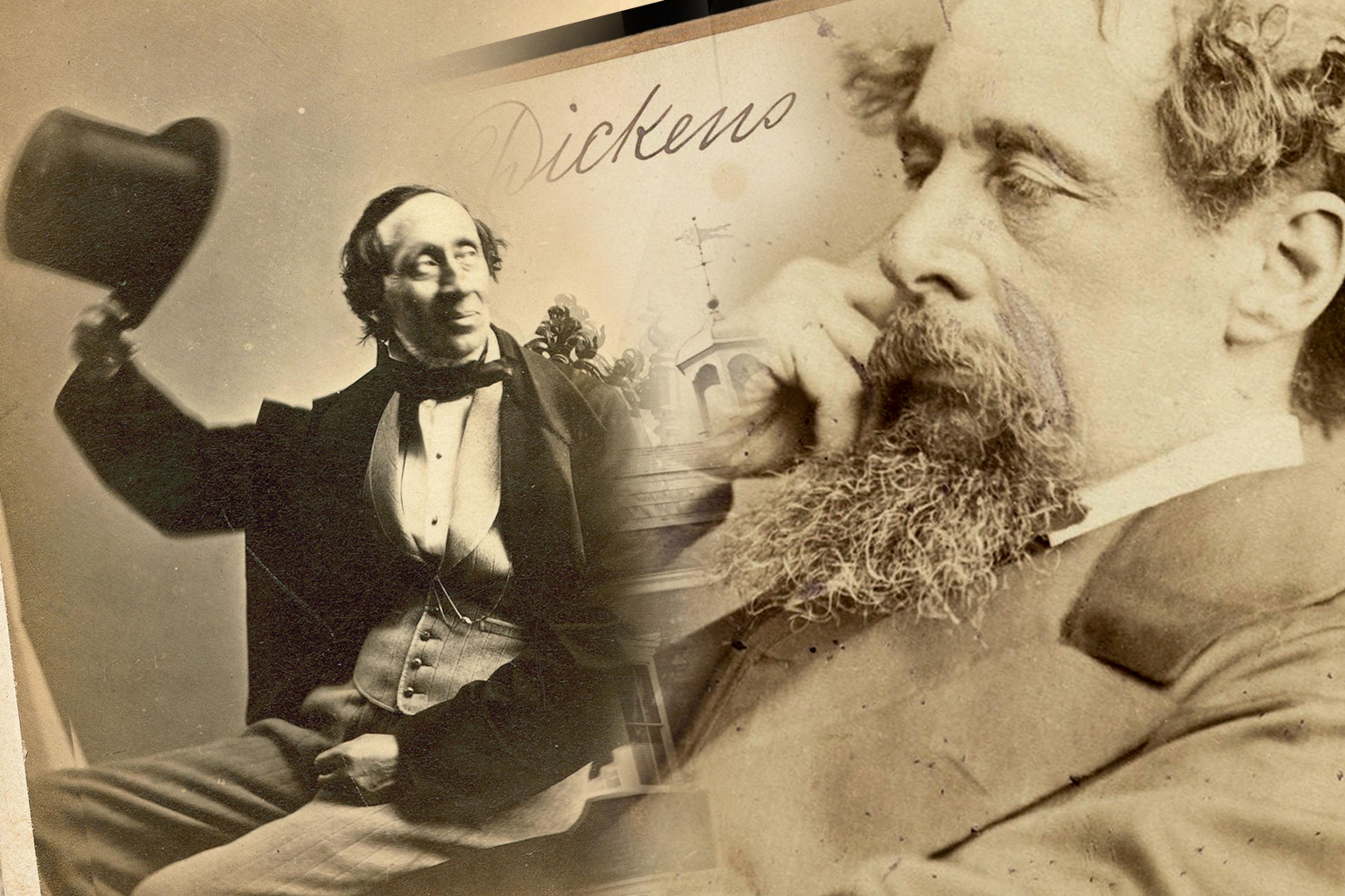 Collage of two vintage photos featuring historic figures, one tipping a hat, the other in a thoughtful pose.