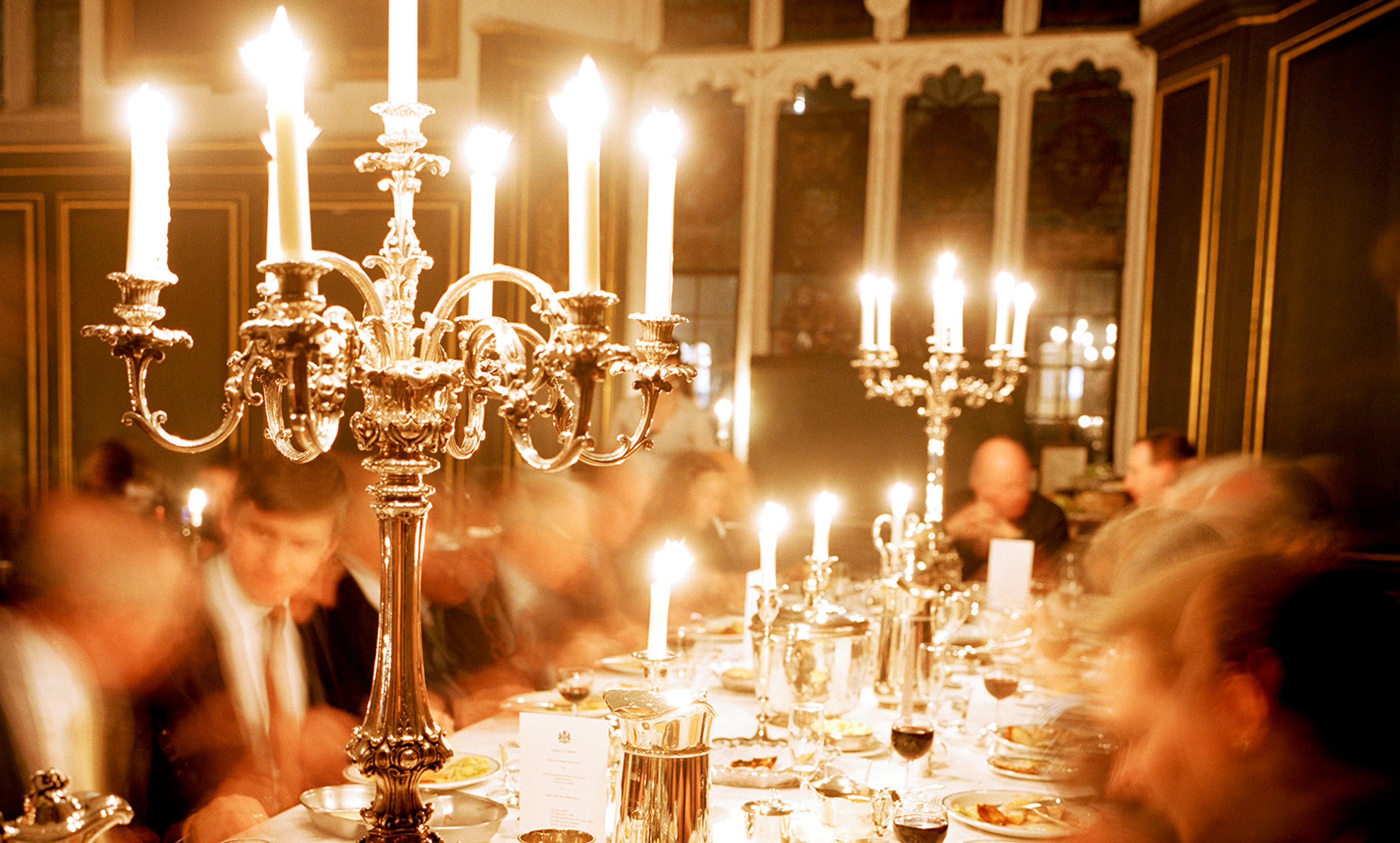 <p>A formal dinner at Magdalene College, Cambridge. <em>Photo by Martin Parr/Magnum</em></p>