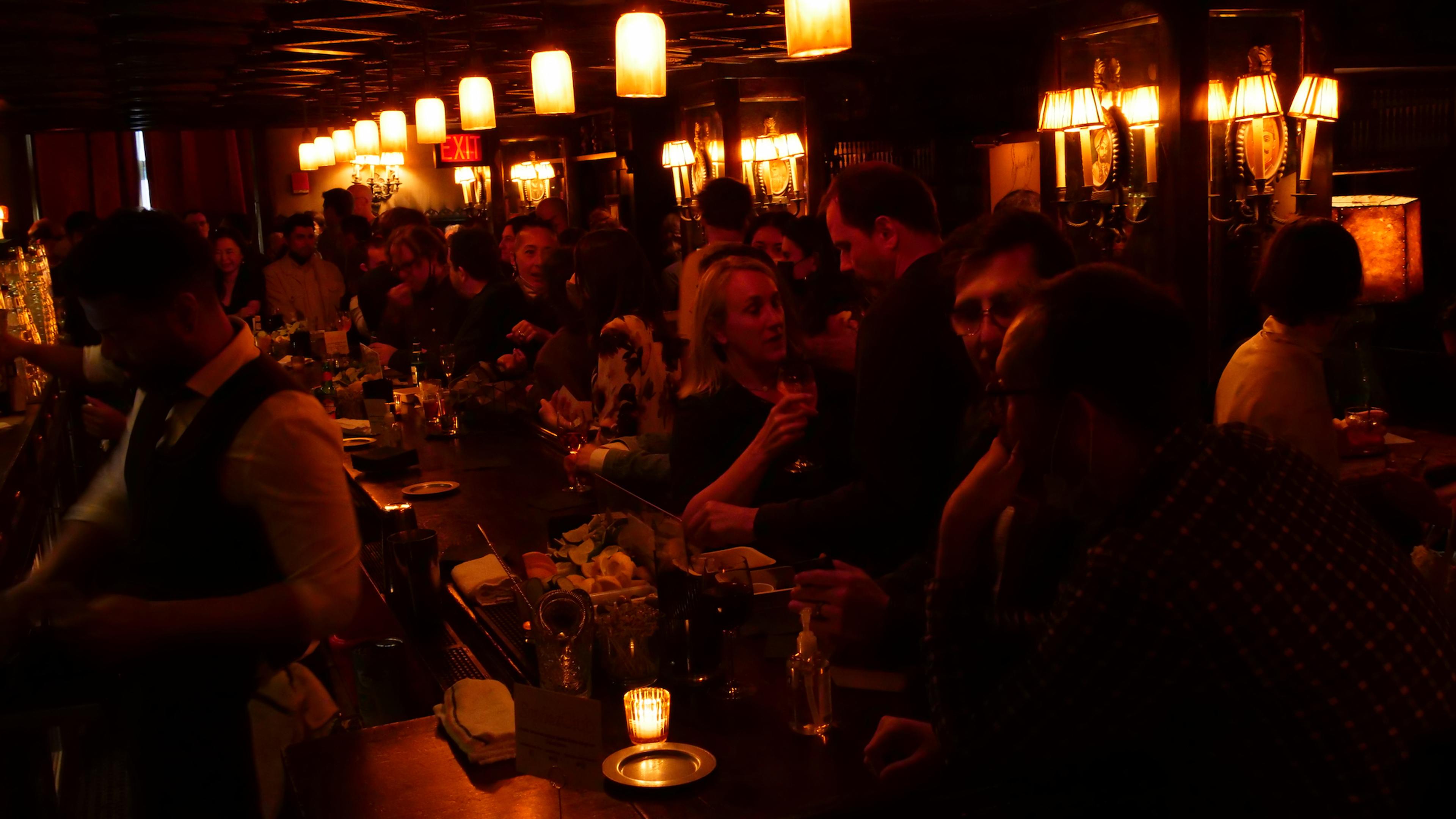 People at the bar at New York event