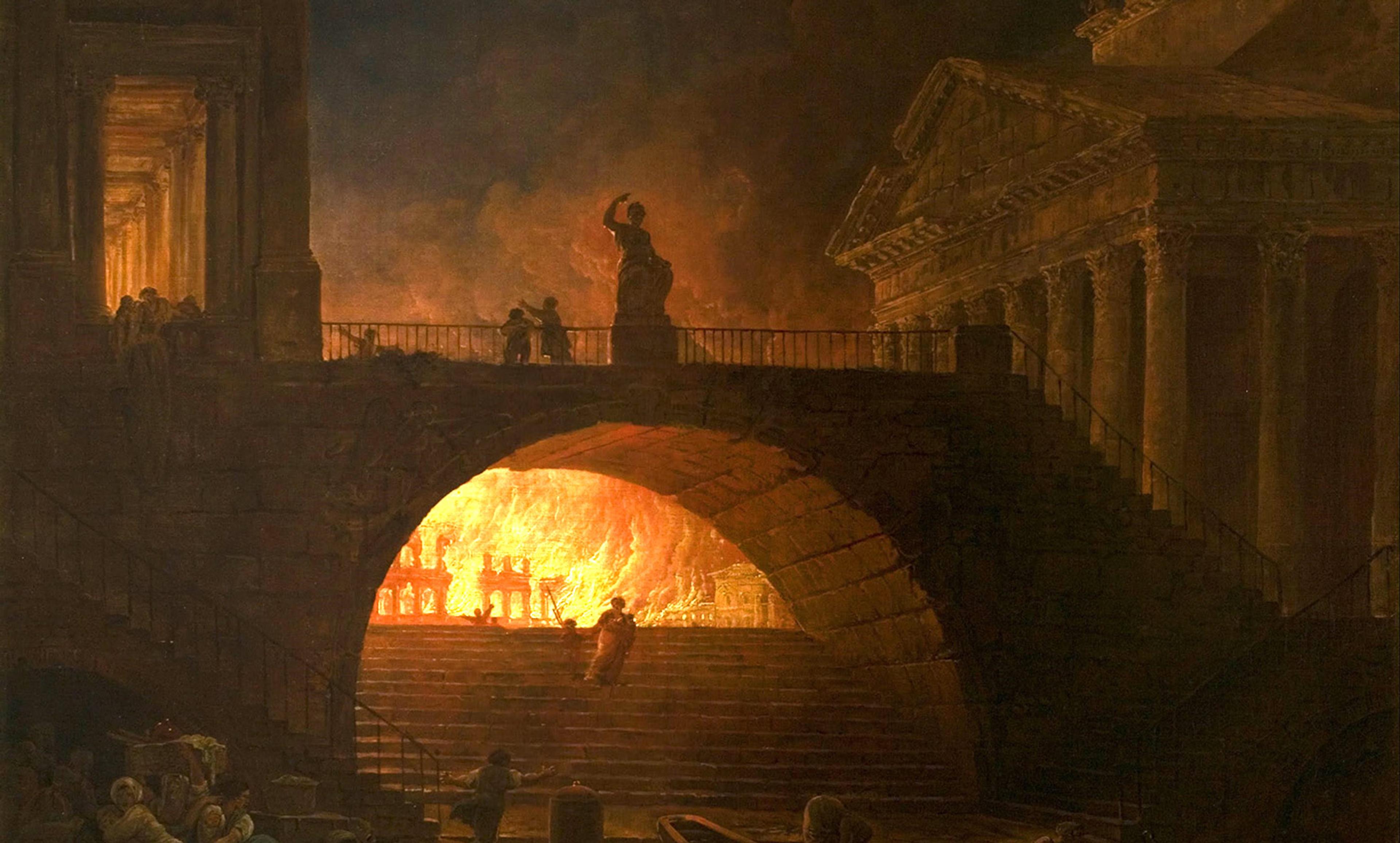 <p><em>The Fire of Rome</em> by Hubert Robert, <em>c</em>1771. <em>Courtesy Musée d’Art Moderne André Malraux, Le Havre</em></p>