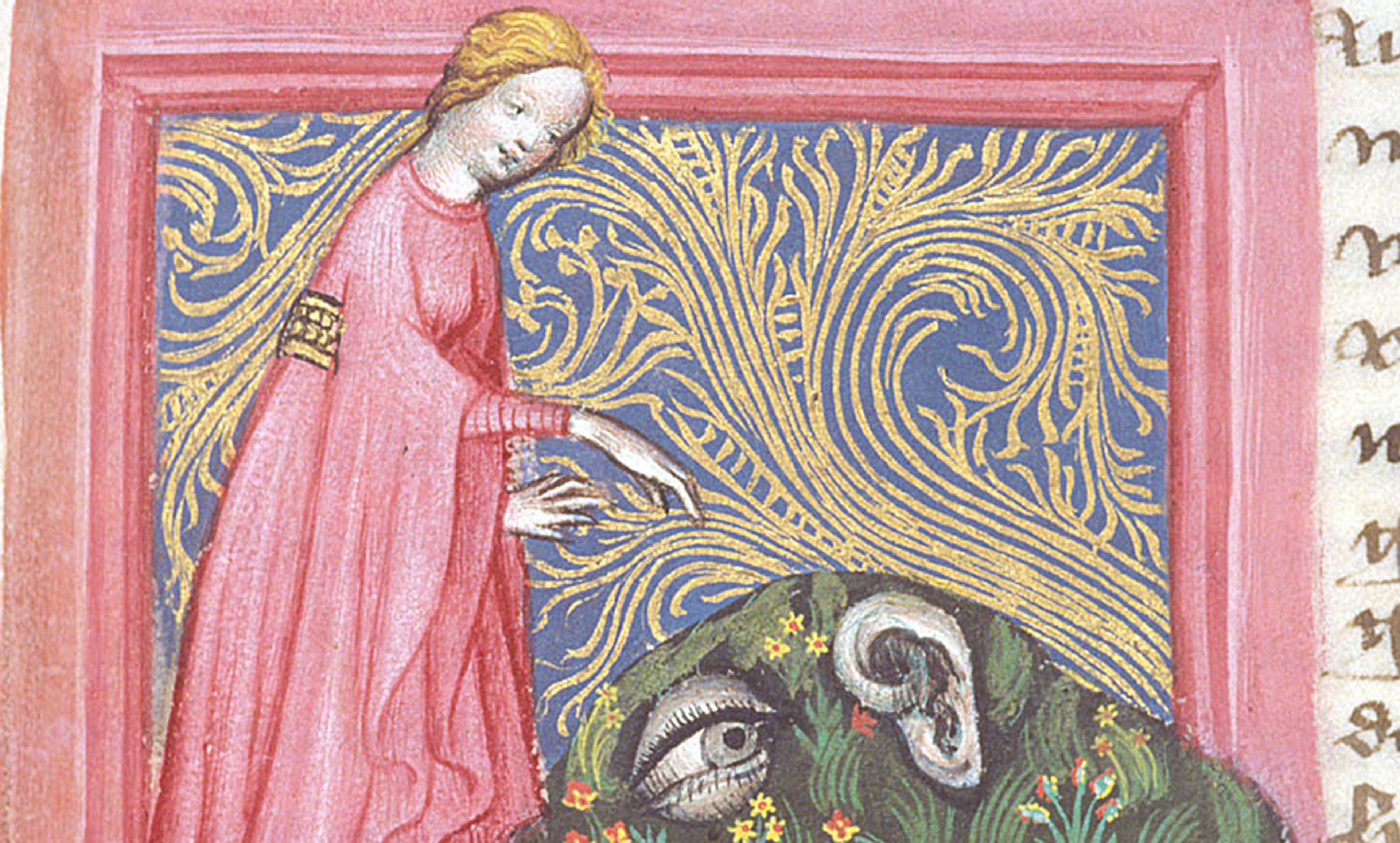 <p>Human ear complaining to Nature from the Spiegel der Weisheit manuscript (Salzburg, 1430). <em>Courtesy British Library</em></p>