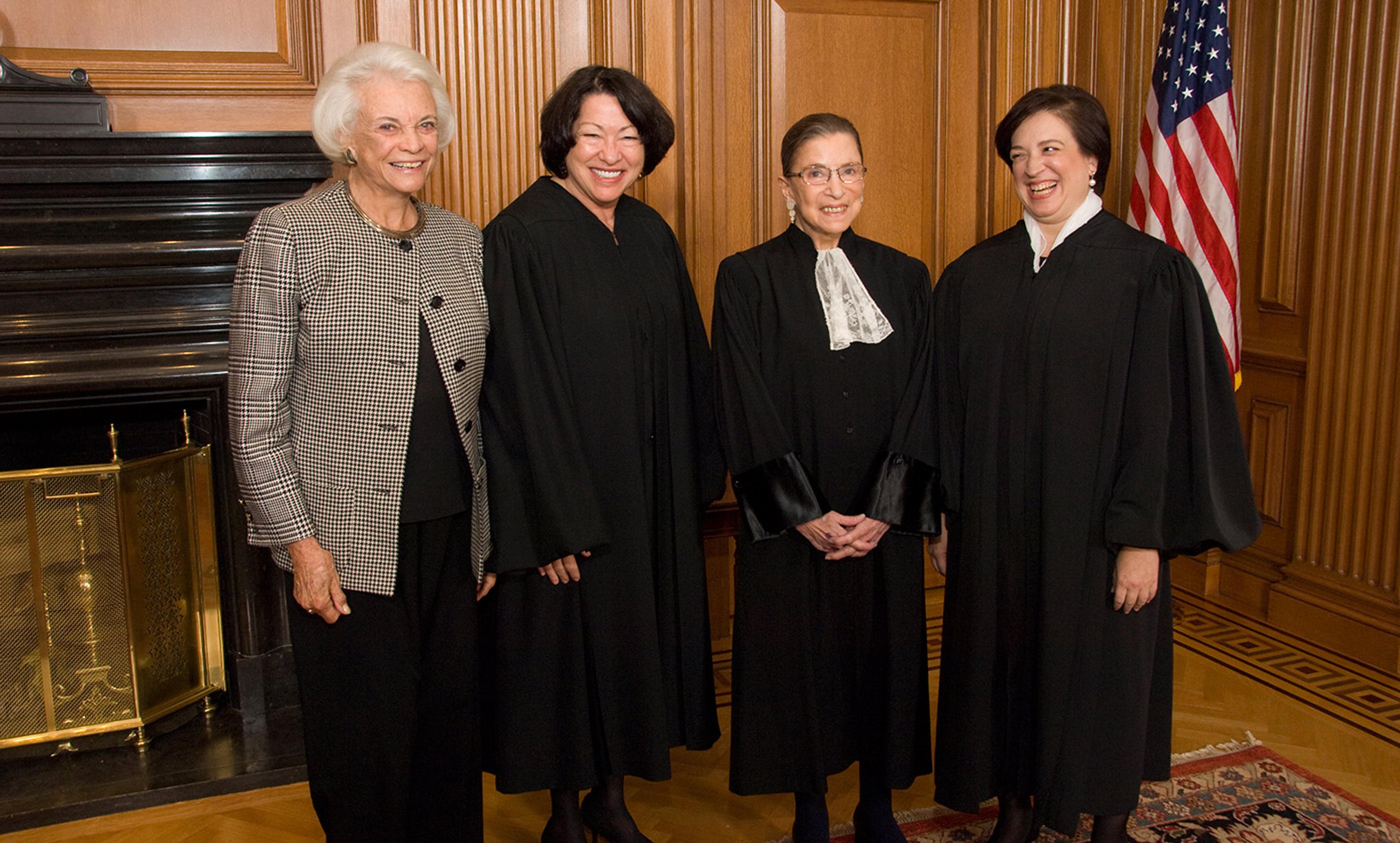<p>From left to right: Justice Sandra Day O’Connor (Ret.), Justice Sonia Sotomayor, Justice Ruth Bader Ginsburg, and Justice Elena Kagan in 2010. <em>Wikimedia</em></p>
