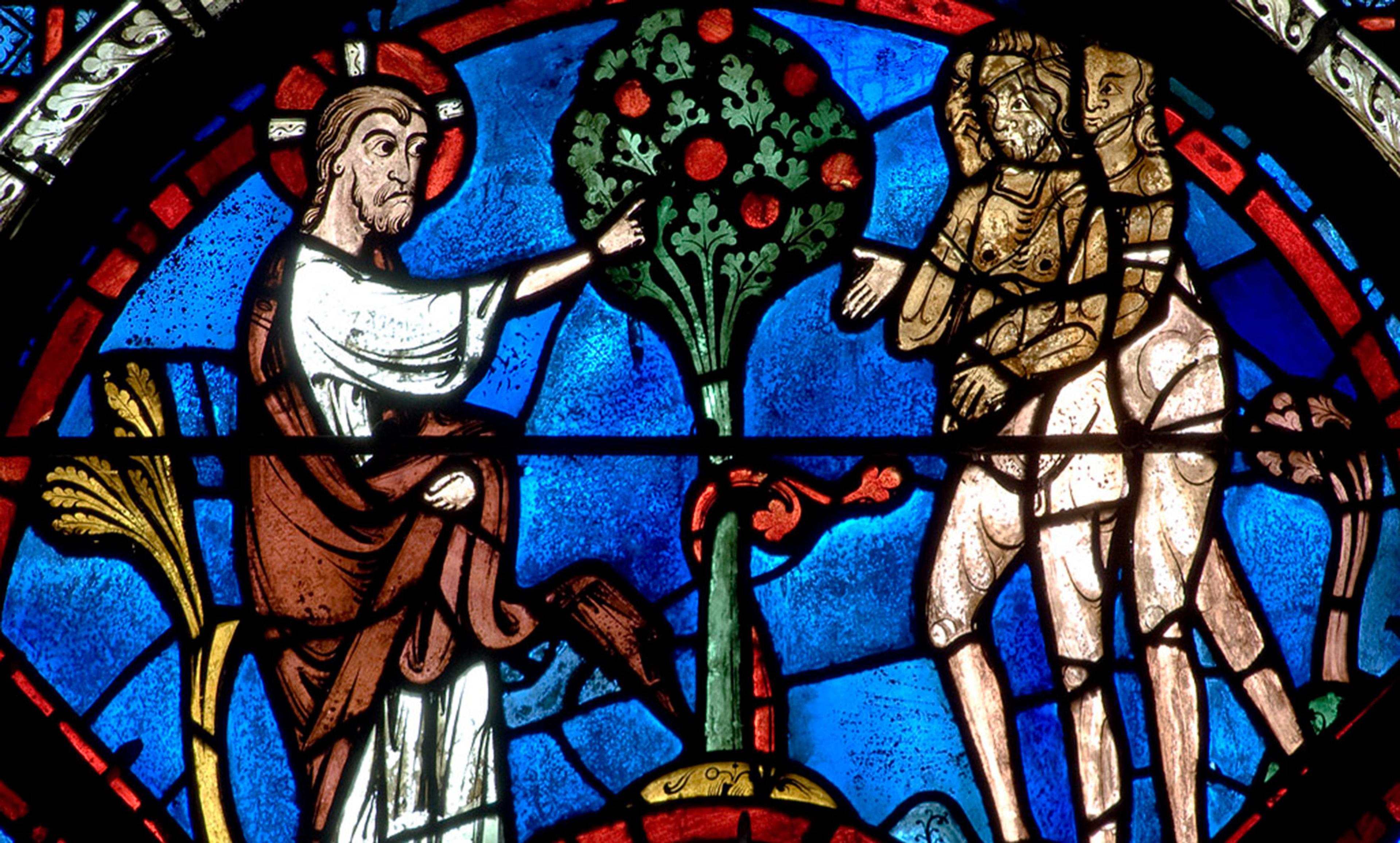 <p>Detail from the Good Samaritan window in Chartres Cathedral. <em>Photo courtesy Wikipedia</em></p>