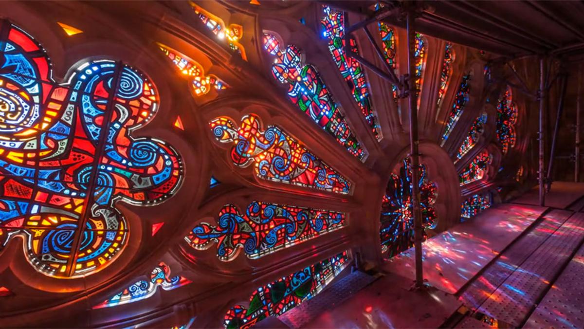 Painting with light/ stained glass painting/ stained glass window to Meet  the new day в интернет-магазине на Ярмарке Мастеров