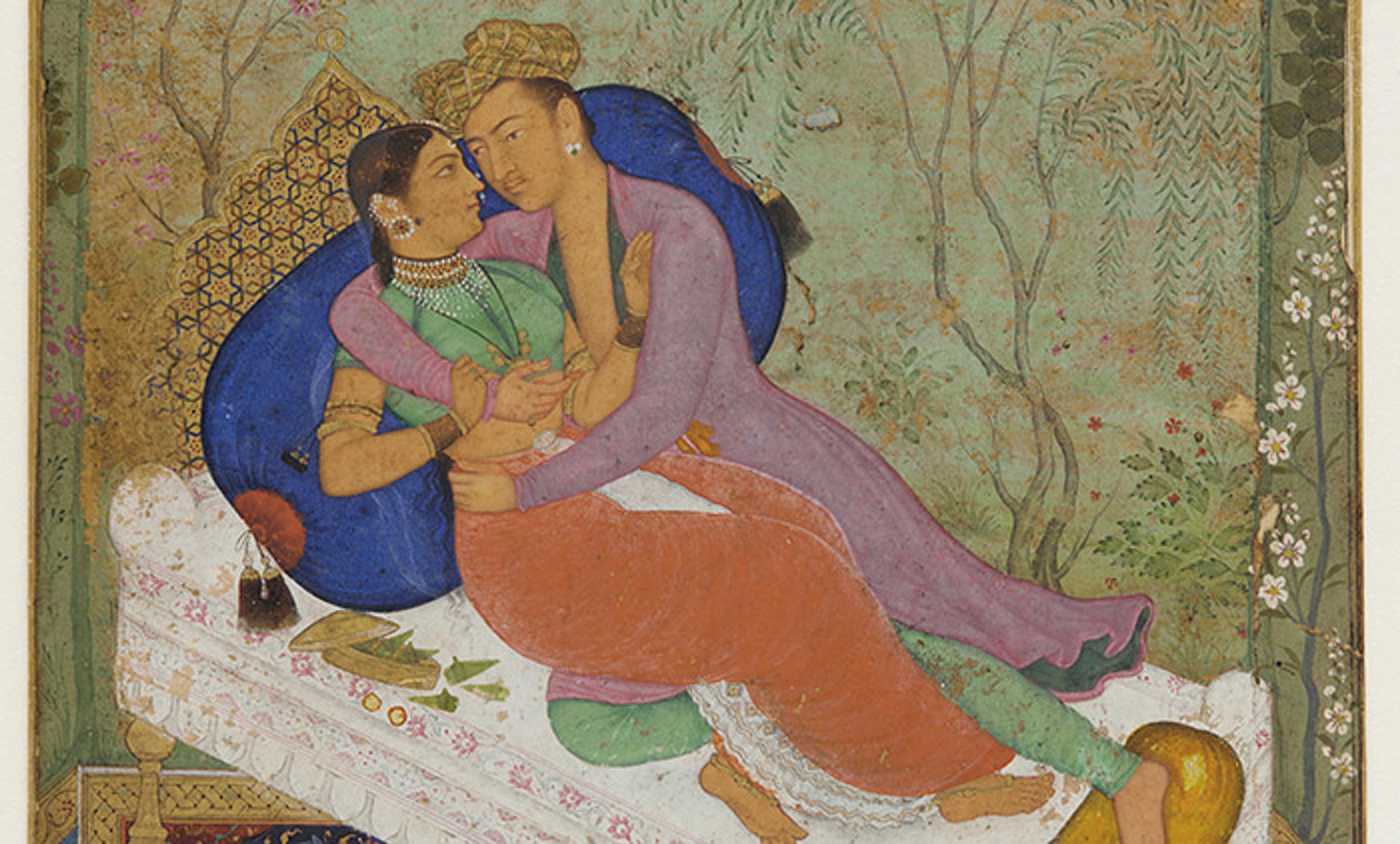 <p>Lovers, Mughal dynasty <em>c</em>1597, attributed to Manohar. <em>Courtesy Freer Gallery of Art/Wikipedia</em></p>