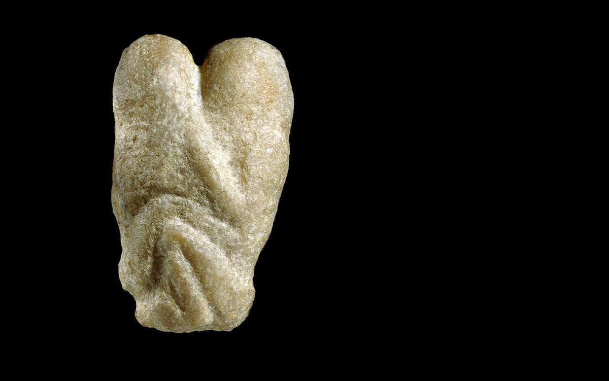 The Ain Sakhri lovers figurine. This is the oldest known representation of sexual intercourse in the world, dated c10,000 BCE. Photo courtesy of the T