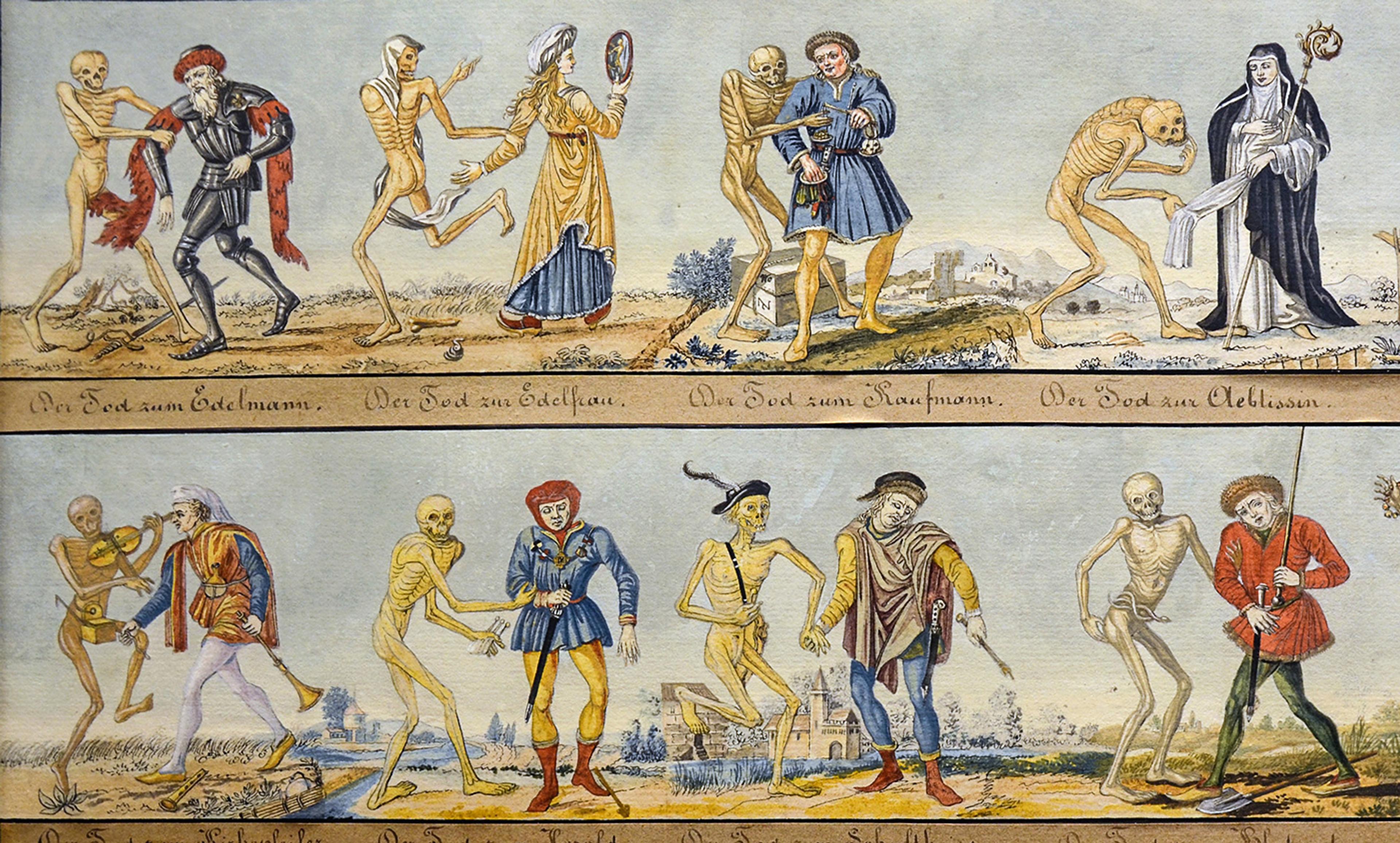 <p>Detail from the <em>Dance with Death</em> by Johann Rudolf Feyerabend. <em>Courtesy the Basel Historical Museum, Switzerland/Wikipedia</em></p>