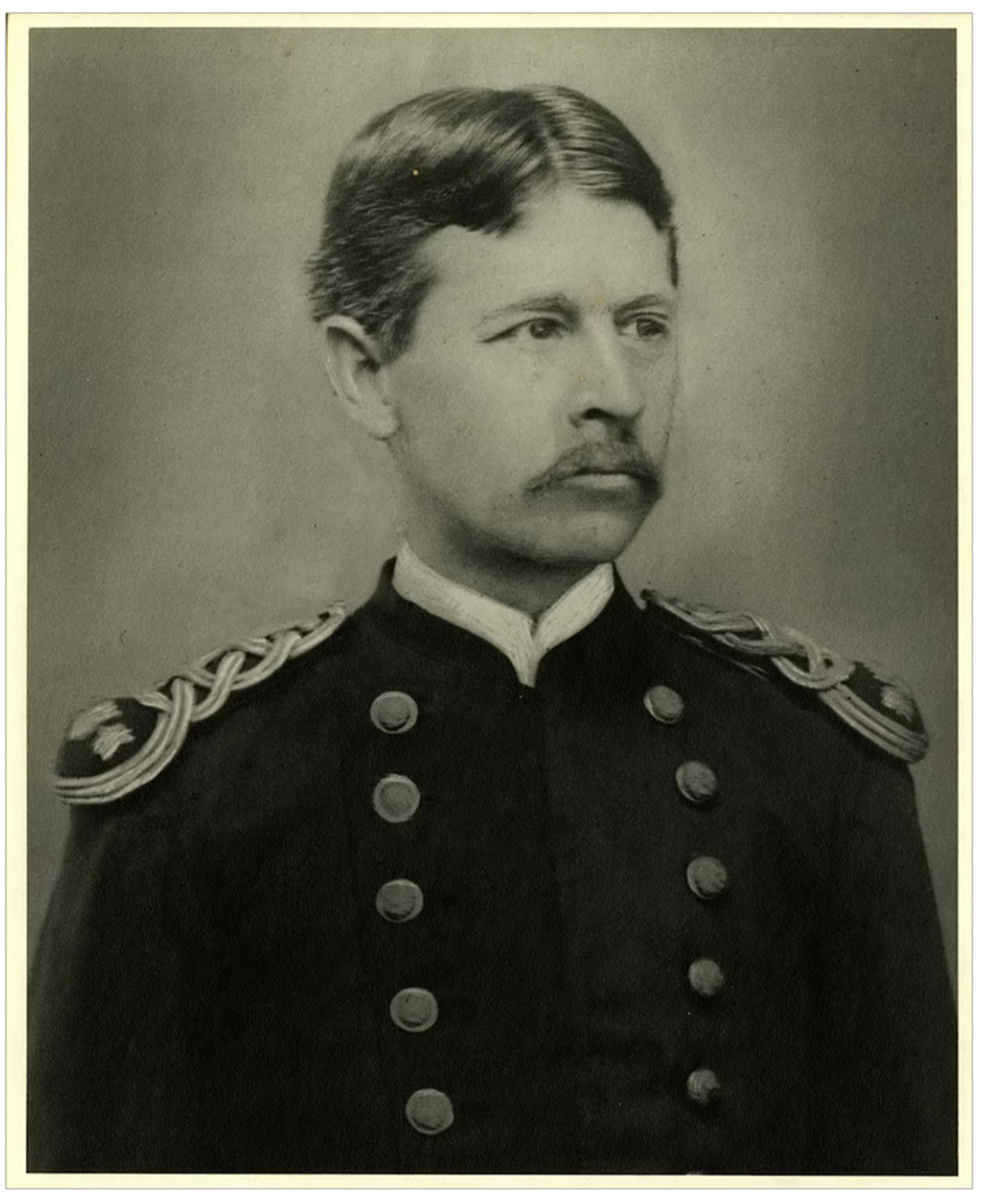 A portrait of a soldier in uniform