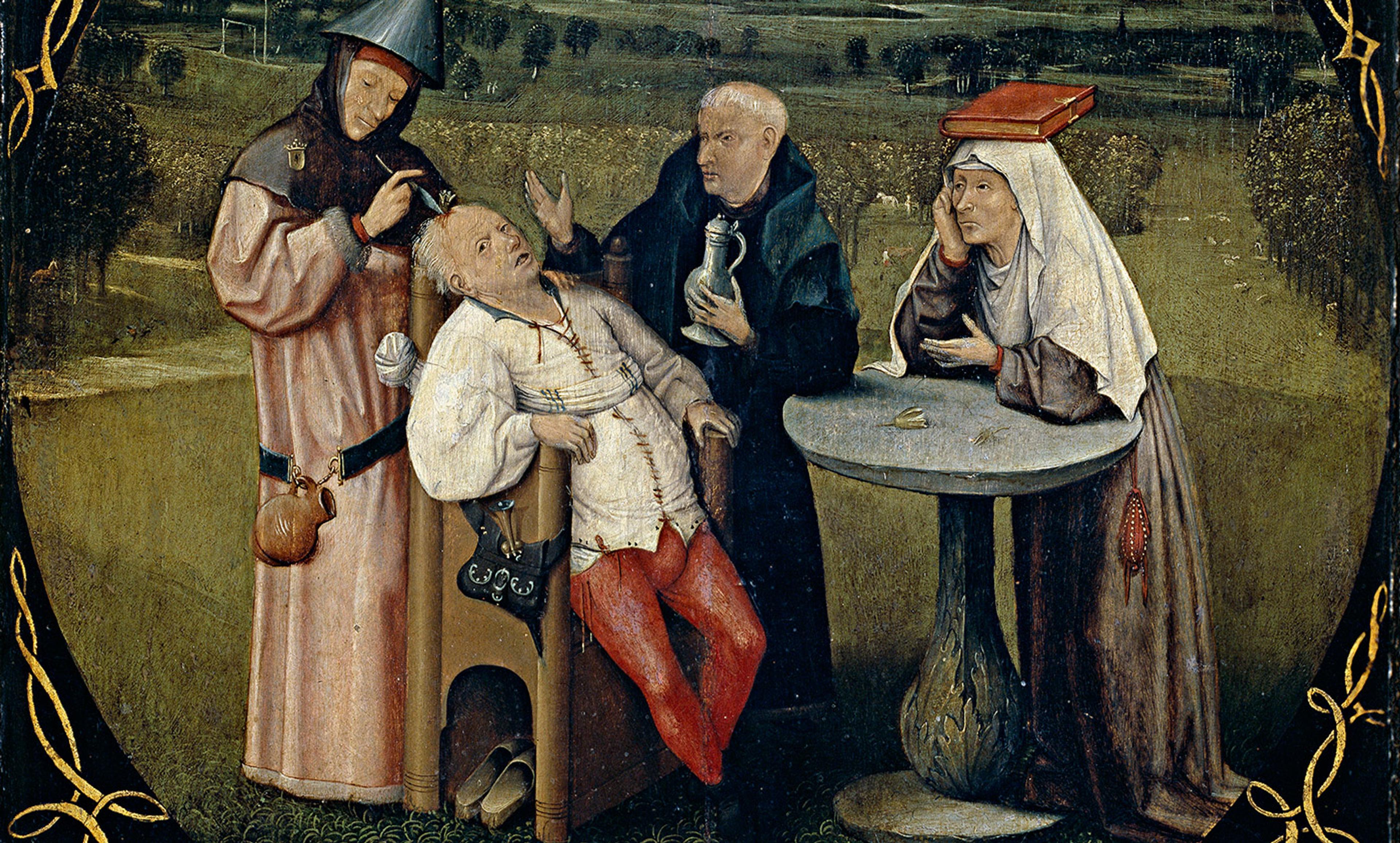 <p>Detail from <em>Extracting the Stone of Madness</em> by Hieronymus Bosch, Prado Museum/Wikimedia</p>