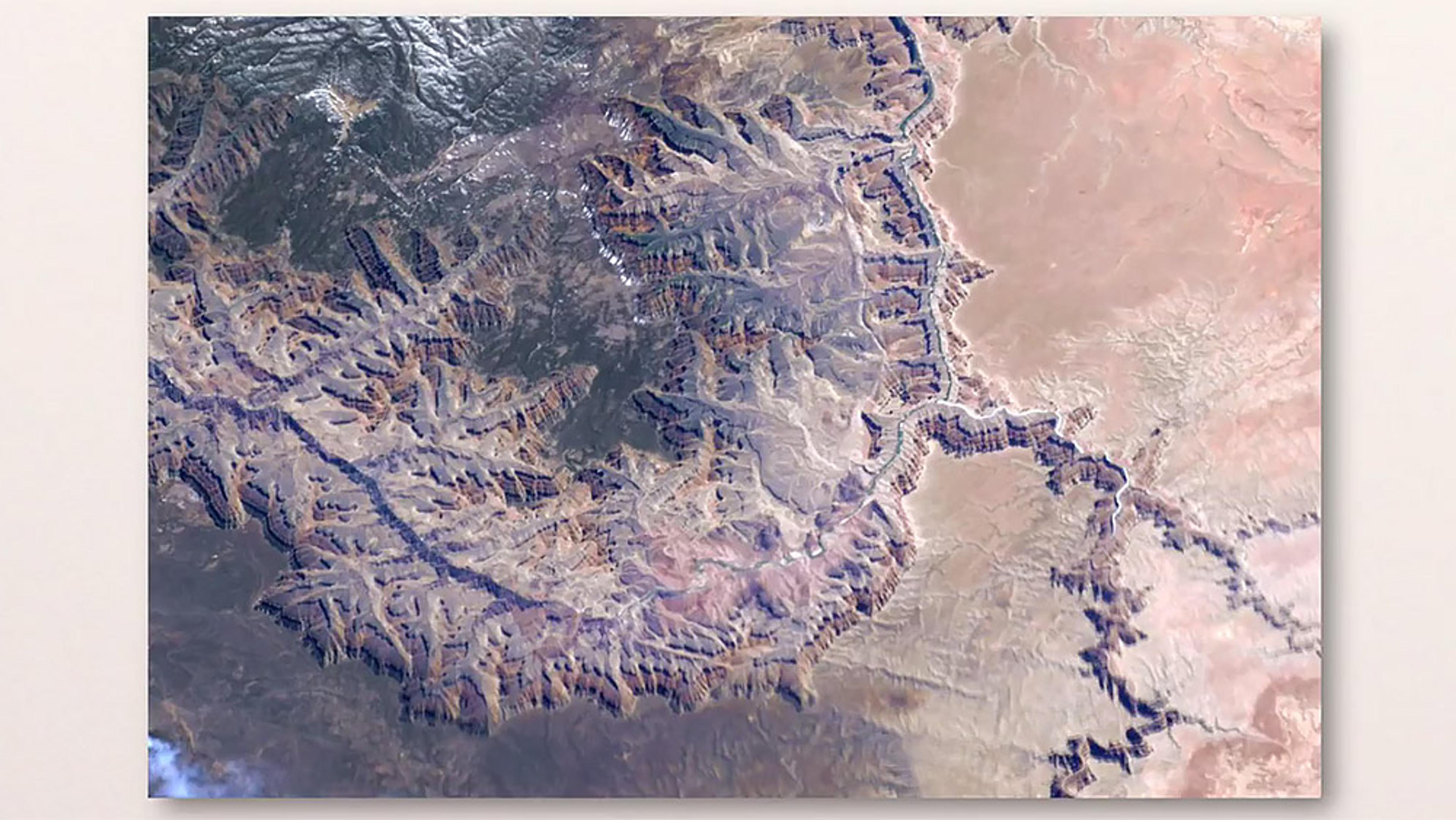 Satellite image that looks like either a canyon or a mountain