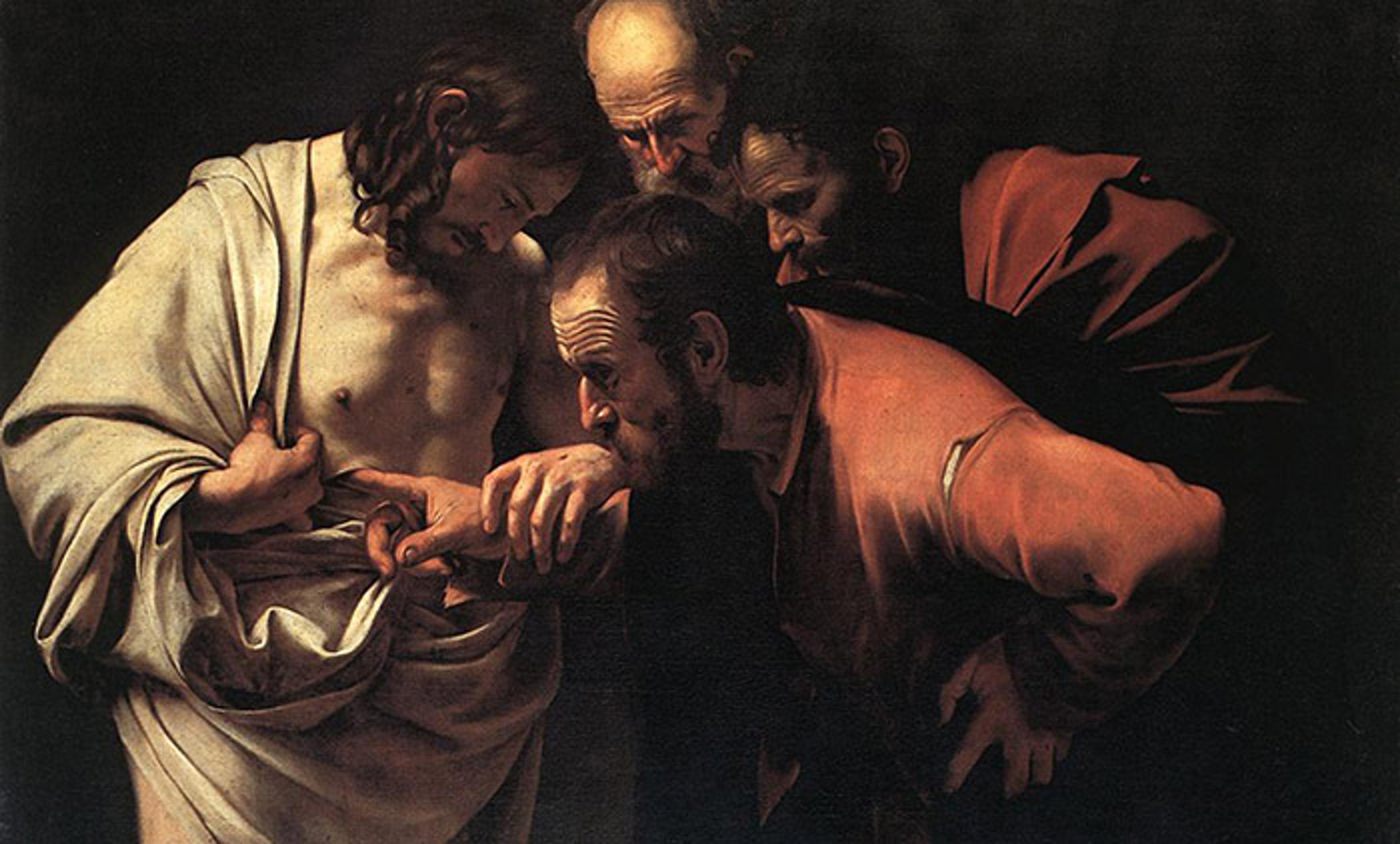 <p><em>The Incredulity of Saint Thomas</em> (1601-1602), by Caravaggio, Sanssouci Palace, Potsdam, Germany. <em>Courtesy Wikipedia</em></p>