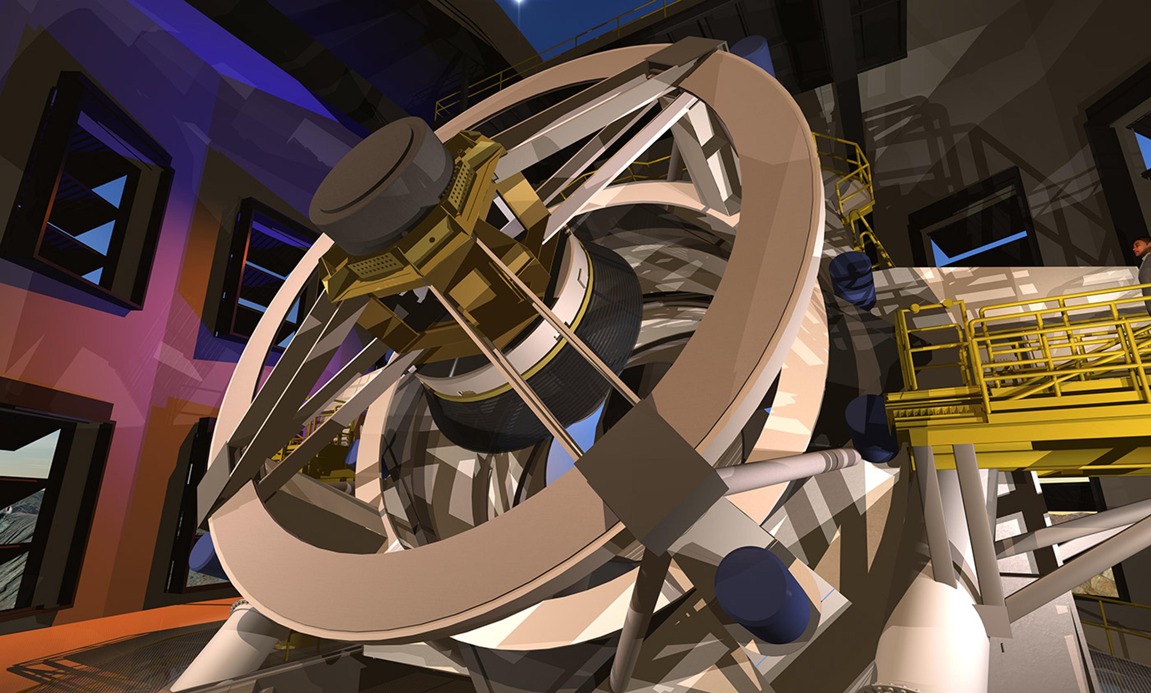 <p>‘A movie camera to watch the whole universe’; an artist’s conception of the LSST inside its dome. <em>Courtesy Wikimedia</em></p>