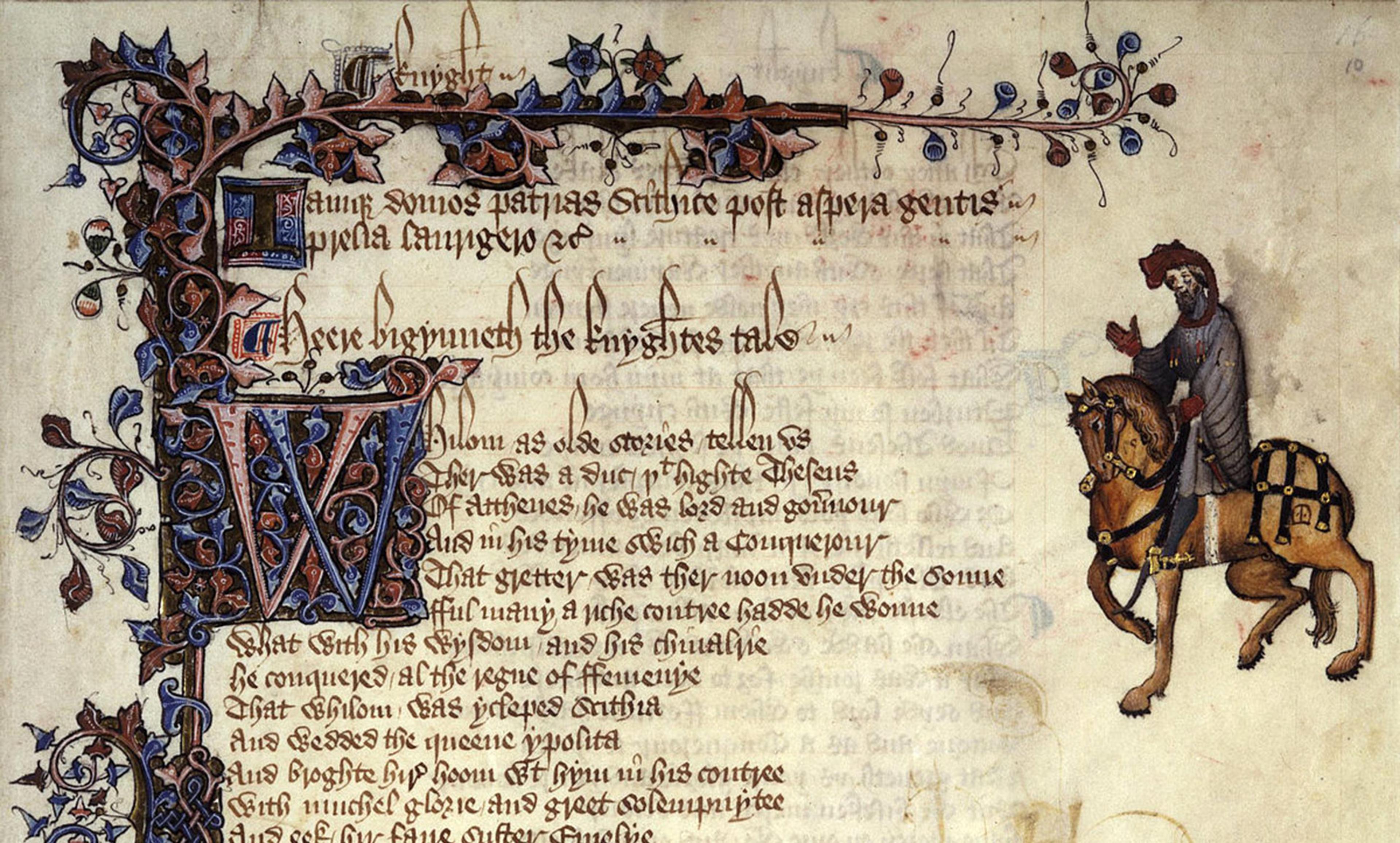 <p>The Knight from the Ellesmere Manuscript of the Canterbury Tales. <em>Courtesy Wikipedia</em></p>