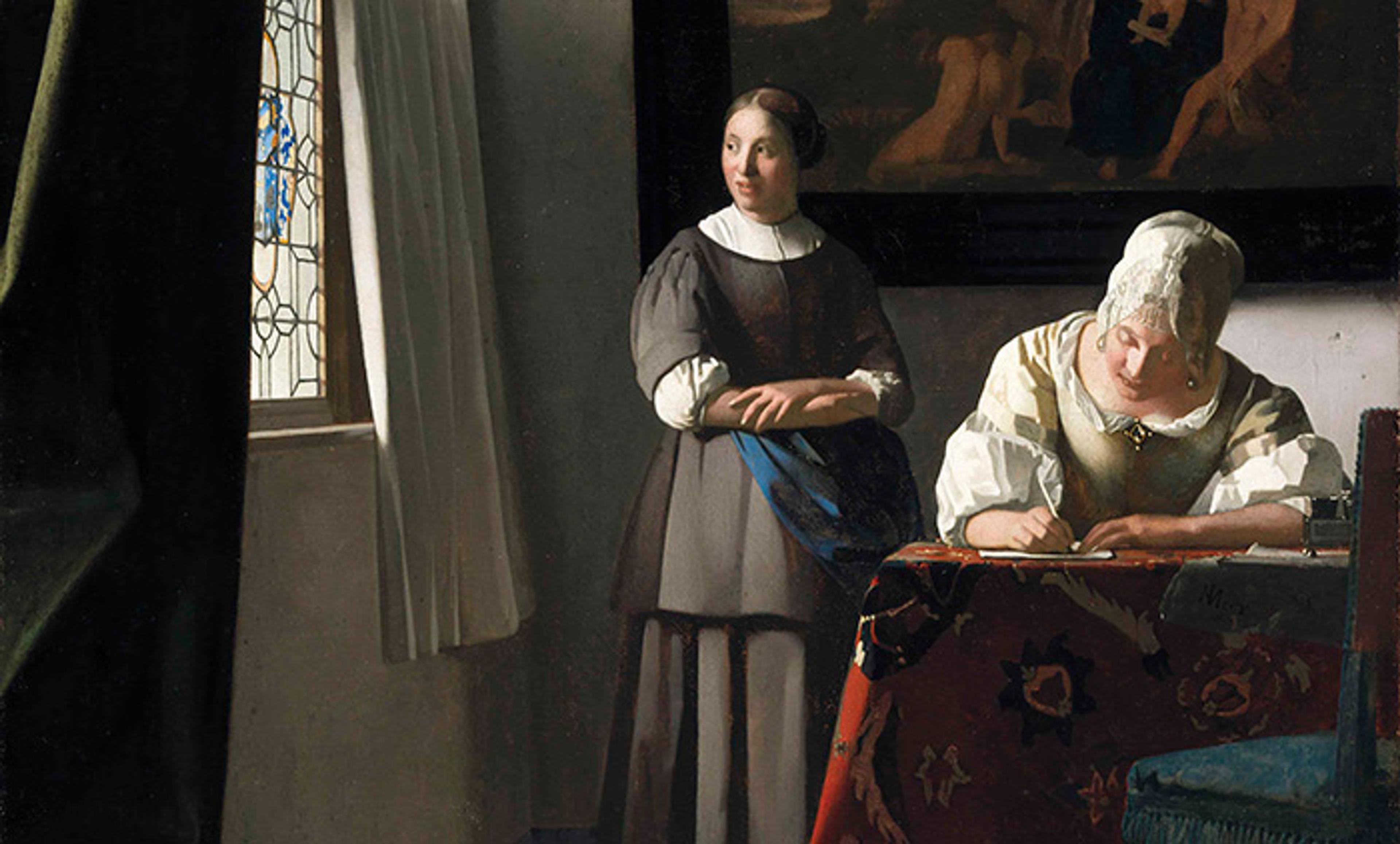 <p>Detail from <em>Lady Writing a Letter with her Maid</em> by Johannes Vermeer <em>c</em>1670-71. <em>Courtesy National Gallery of Ireland/Wikimedia</em></p>