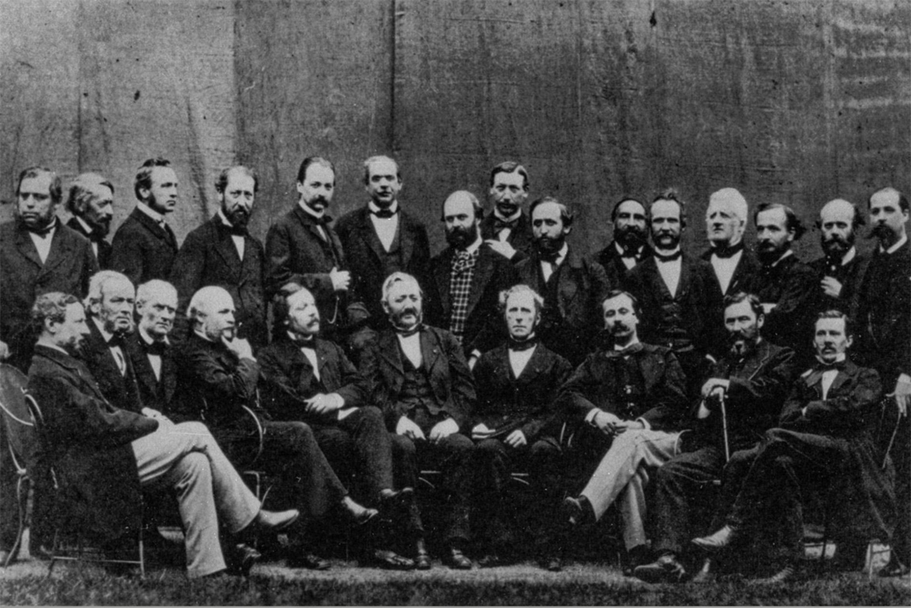 1865年巴黎会议的代表们,该会议成立了国际电报联盟